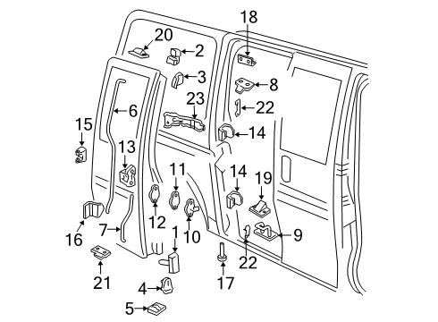 2009 GMC Savana 2500 Door & Components Diagram 4 - Thumbnail