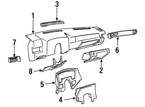 1987 Oldsmobile Calais Plate Assembly, Instrument Panel Accessory Trim Diagram for 22529345