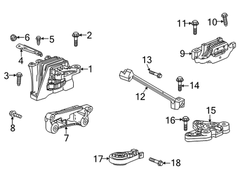 2023 Chevy Trailblazer Engine & Trans Mounting Diagram 2 - Thumbnail