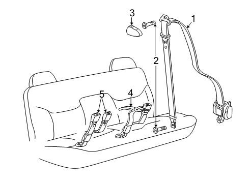 2005 GMC Yukon XL 2500 Seat Belt Diagram 3 - Thumbnail