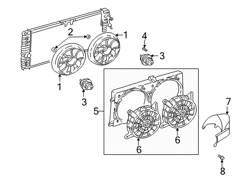 2004 Pontiac Grand Am Cooling System, Radiator, Water Pump, Cooling Fan Diagram 3 - Thumbnail