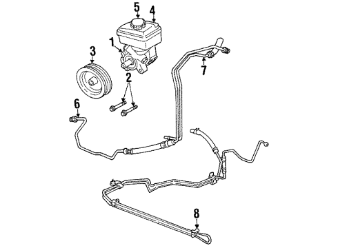 2000 Oldsmobile Intrigue P/S Pump & Hoses, Steering Gear & Linkage Diagram 3 - Thumbnail