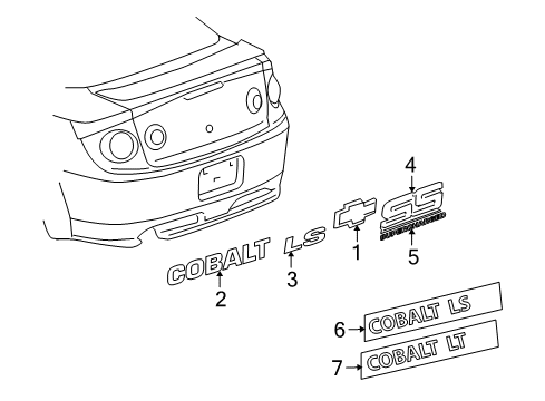 2010 Chevy Cobalt Exterior Trim - Trunk Lid Diagram 1 - Thumbnail