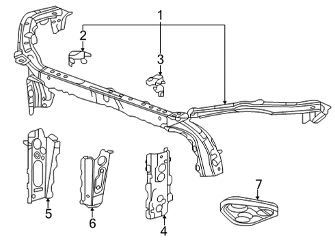 2022 Buick Encore GX BAR ASM-F/END UPR TIE Diagram for 60007387