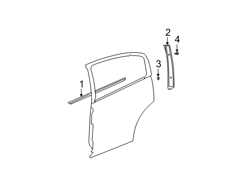 2007 Saturn Ion Sealing Strip Asm,Rear Side Door Window Outer Diagram for 15235727