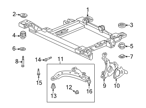 2002 Chevy Impala Insulator Assembly, Drivetrain & Front Suspension Frame *Orange Diagram for 15240257