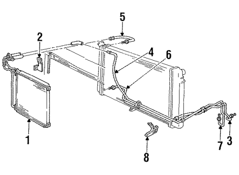 1992 Buick LeSabre Transmission Oil Cooler Lower Pipe Assembly Diagram for 25615305