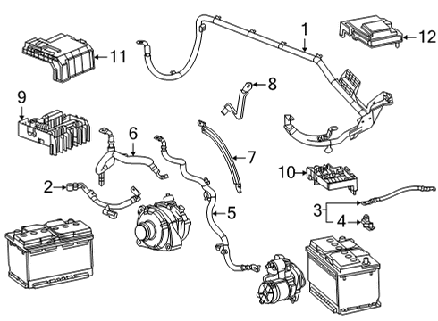 2024 GMC Sierra 2500 HD Battery Cables Diagram 2 - Thumbnail