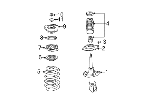 2001 Cadillac DeVille Struts & Components - Front Diagram