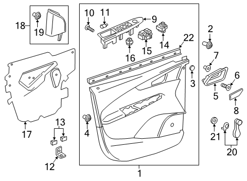 2017 Chevy Spark Front Side Door Lock Assembly (Lh) Diagram for 95380547