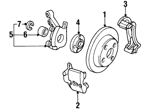 1992 Saturn SC Front Brakes Diagram