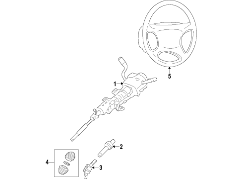 2012 Chevy Silverado 1500 Steering Column & Wheel, Shroud, Switches & Levers Diagram 3 - Thumbnail