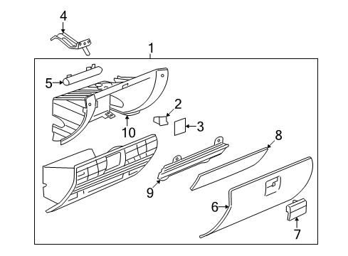 2008 Saturn Vue Compartment Assembly, Instrument Panel *Ebony (Complete Flocking) Diagram for 96837507