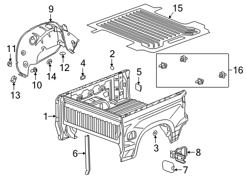 2019 Chevy Silverado 1500 Pick Up Box Diagram 2 - Thumbnail