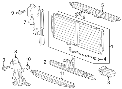 2019 Cadillac XT4 Shutter Assembly, Front Bpr Diagram for 23507084