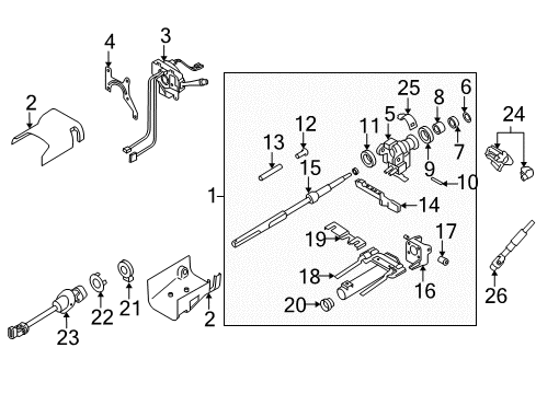 2006 Hummer H3 Steering Column & Wheel, Steering Gear & Linkage Diagram 1 - Thumbnail