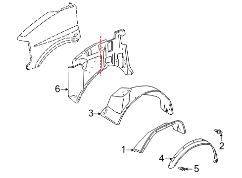 2000 Chevy Express 1500 Inner Components - Fender Diagram