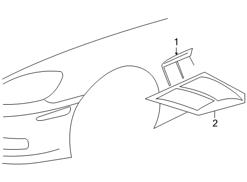 2013 Chevy Corvette Exterior Trim - Fender Diagram 2 - Thumbnail