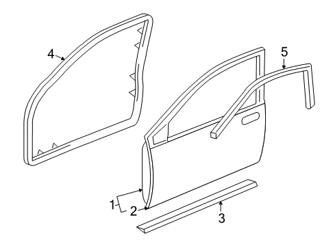 2005 Buick Park Avenue Weatherstrip, Front Side Door Lower Diagram for 25634571