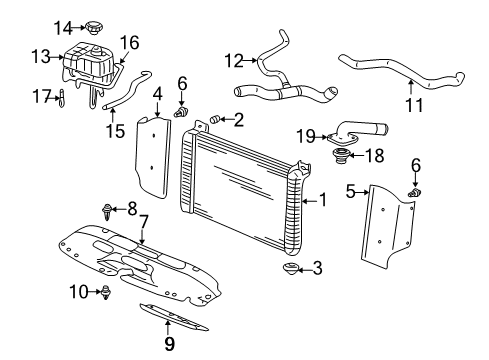 2004 Chevy Silverado 1500 Radiator & Components Diagram 1 - Thumbnail