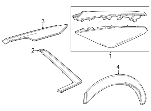 2023 Cadillac LYRIQ MOLDING ASM,RR WHL OPG RR *BLACK Diagram for 87821160