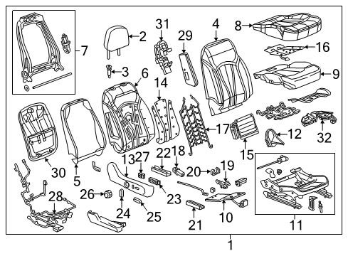 2019 Buick Envision Passenger Seat Components Diagram 1 - Thumbnail