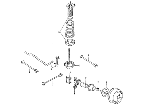 1998 Chevy Prizm Shaft,Rear Stabilizer Diagram for 94857944