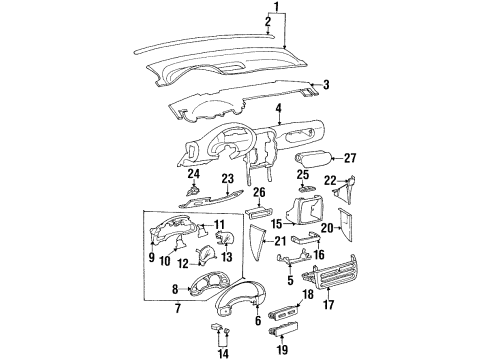 1998 Saturn SC2 A/C & Heater Control Units Diagram