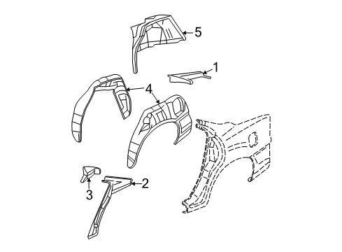 2001 Buick Century Inner Structure - Quarter Panel Diagram