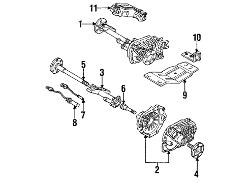 1992 GMC K1500 Suburban Carrier & Components - Front Diagram