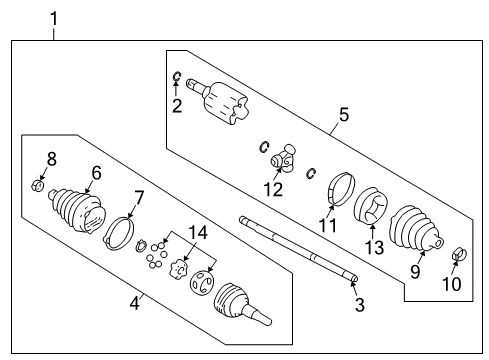 2002 Pontiac Grand Am Drive Axles - Front Diagram