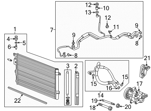 2024 GMC Terrain Condenser, Compressor & Lines Diagram