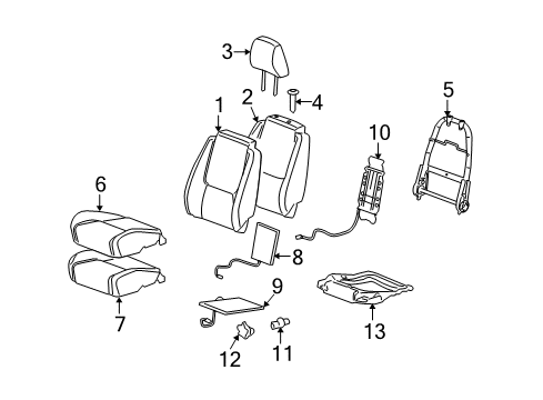 2009 Pontiac Torrent Restraint Asm,Driver Seat Head *Cashmere Diagram for 19179391