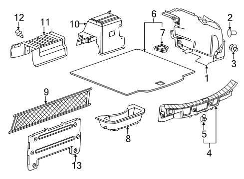 2014 Chevy Impala Handle,Rear Compartment Spare Wheel Stowage Cover Diagram for 23106384