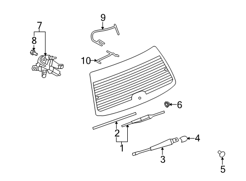 2010 Saturn Vue Lift Gate - Wiper & Washer Components Diagram