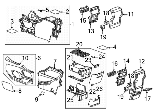 2023 GMC Acadia Panel Assembly, F/Flr Cnsl Extn *Beige G Diagram for 84903429