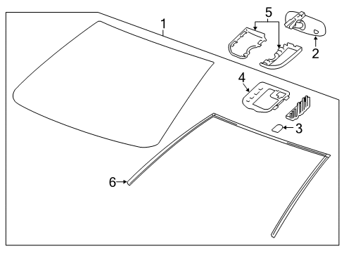 2015 Chevy Sonic Cover, Windshield Outside Moisture Sensor (Garnish) *Jet Black Diagram for 95021802