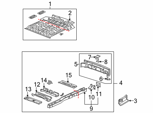 2008 Chevy Uplander Rear Body - Floor & Rails Diagram 2 - Thumbnail