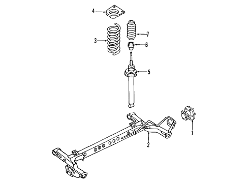 2003 Chevy Cavalier Rear Axle, Suspension Components Diagram