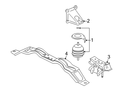 2004 Cadillac CTS Bracket, Trans Rear Mount Diagram for 25685002