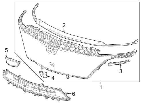 2023 Cadillac LYRIQ Grille & Components Diagram