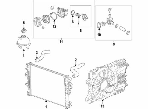 2019 Buick Regal TourX Cooling System, Radiator, Water Pump, Cooling Fan Diagram 3 - Thumbnail