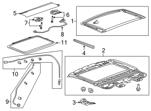 2013 Cadillac CTS Sunroof, Body Diagram 1 - Thumbnail