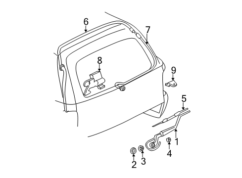 2005 Chevy Tahoe Wiper & Washer Components Diagram 1 - Thumbnail