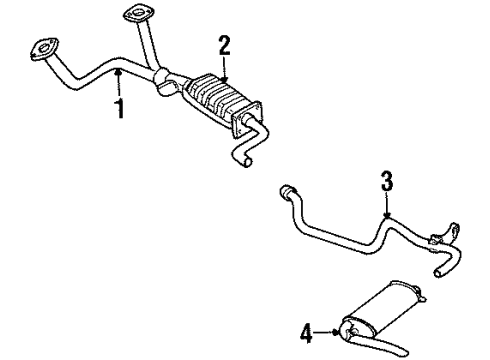 2001 Pontiac Firebird Exhaust Components Diagram 1 - Thumbnail