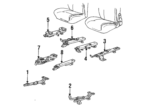 1991 Chevy S10 Adjuster Assembly, Driver Seat Inner Diagram for 15650434