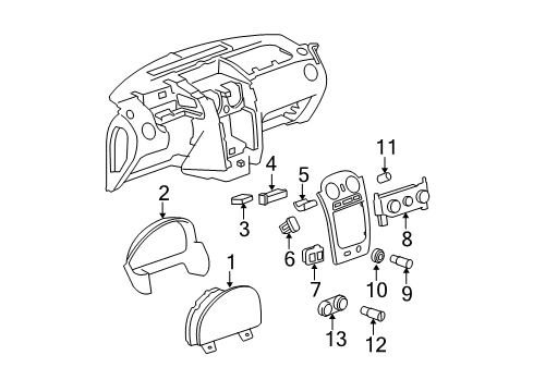 2008 Chevy HHR Plate Assembly, Instrument Panel Trim *Gray L Diagram for 25791345