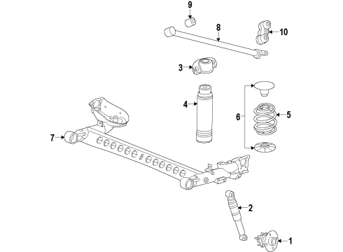 2012 Chevy Cruze Rear Suspension, Rear Axle, Suspension Components Diagram 2 - Thumbnail