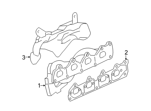 2010 Chevy HHR Shield Assembly, Exhaust Manifold Upper Heat Diagram for 12612286