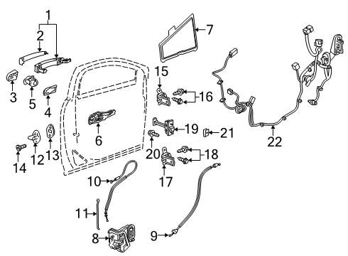 2019 Chevy Blazer Front Door - Lock & Hardware Diagram